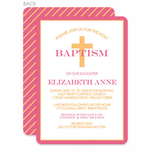 Classic Cross Religious Invitation, Pink, Pipsy.com