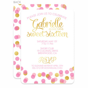 Confetti Sweet Sixteen Birthday Invitation | Pipsy.com