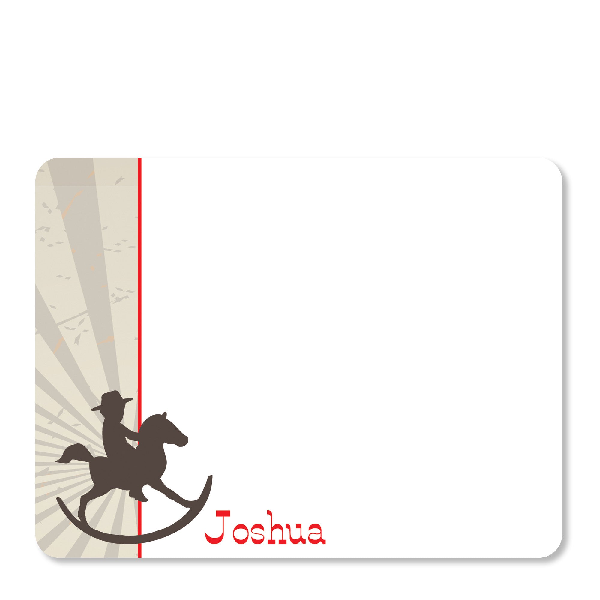 Cowboy Rocking Horse Flat Notecard | Swanky Press | Front