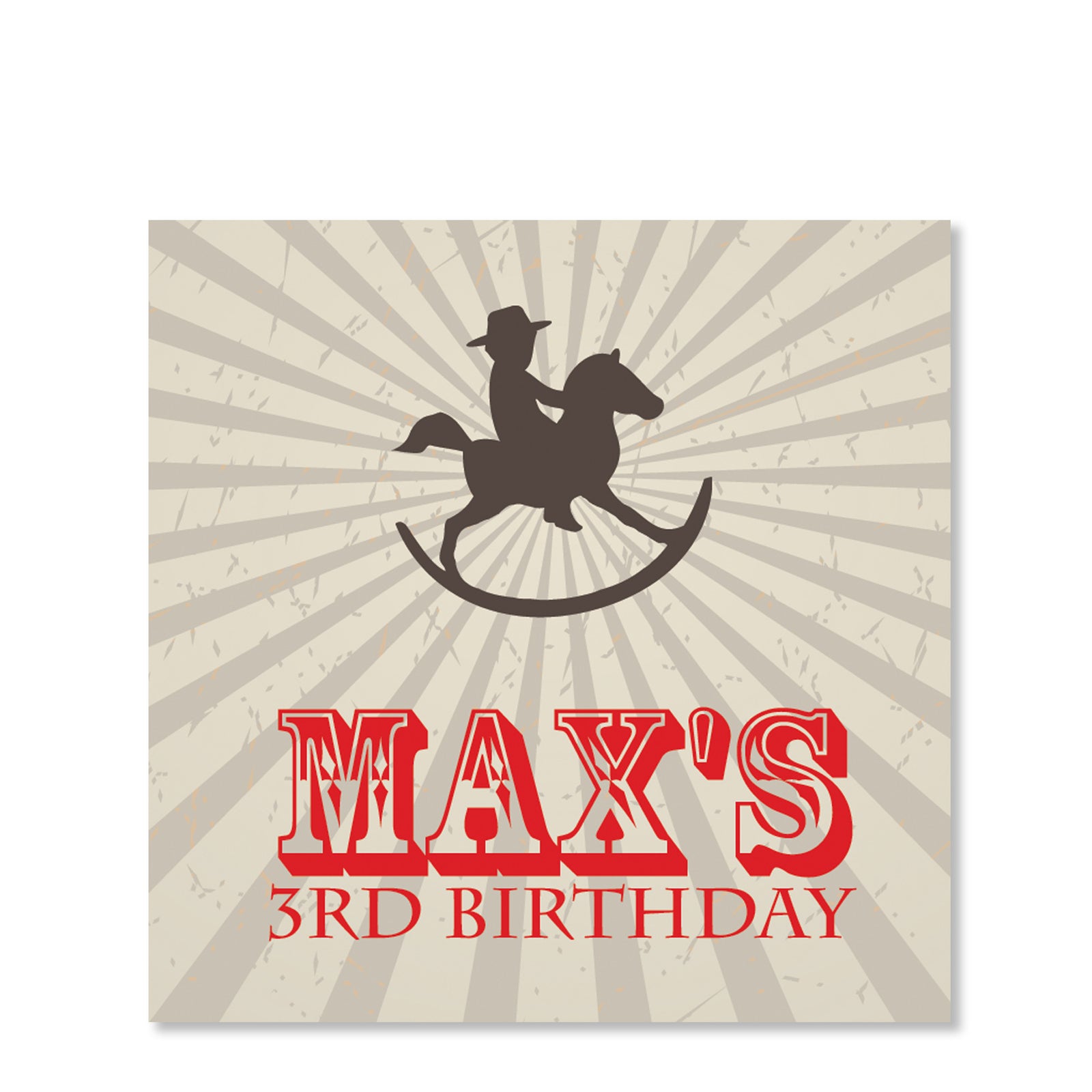 Cowboy and Rocking Horse Sticker | Swanky Press | Square