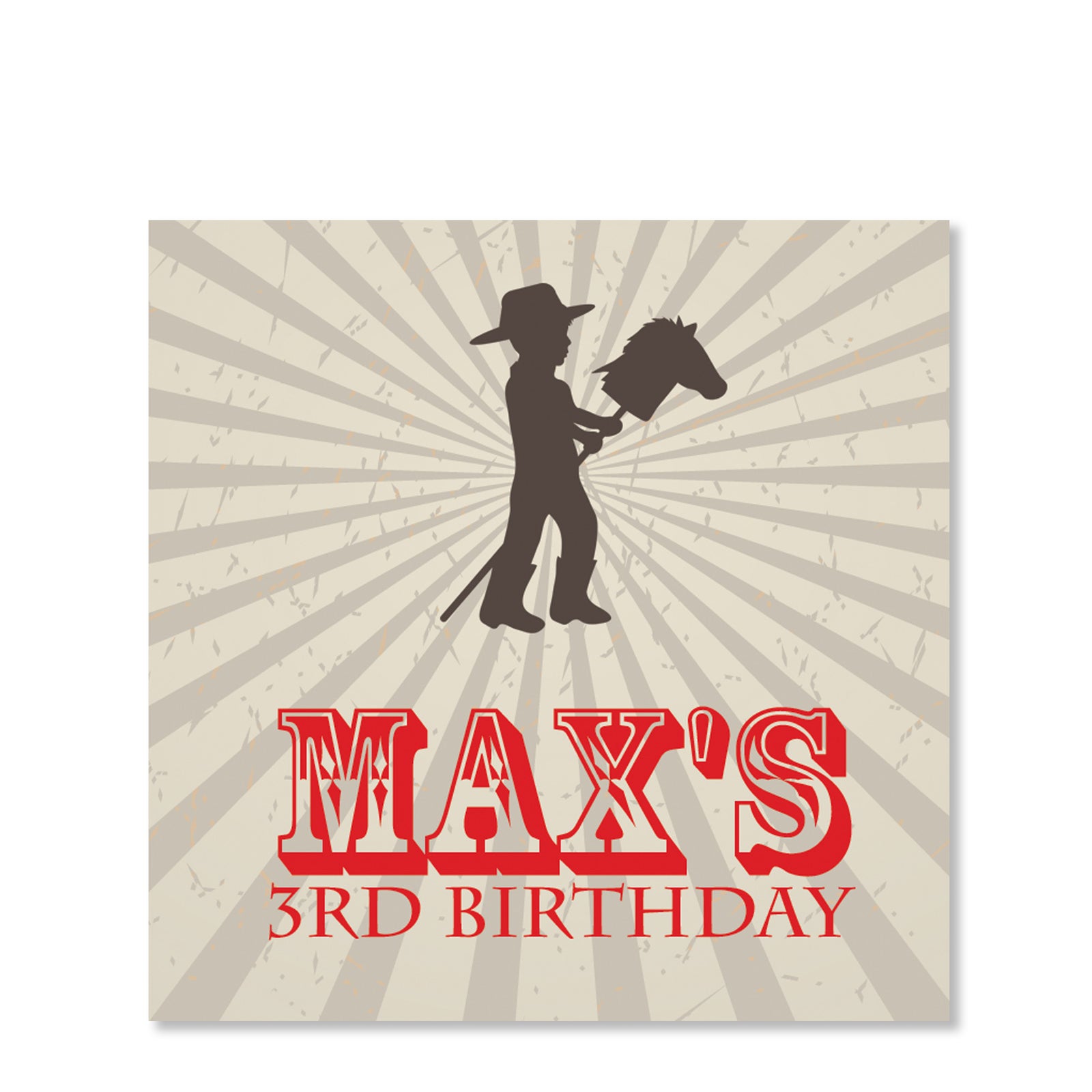 Cowboy and Stick Horse Sticker | Swanky Press | Square