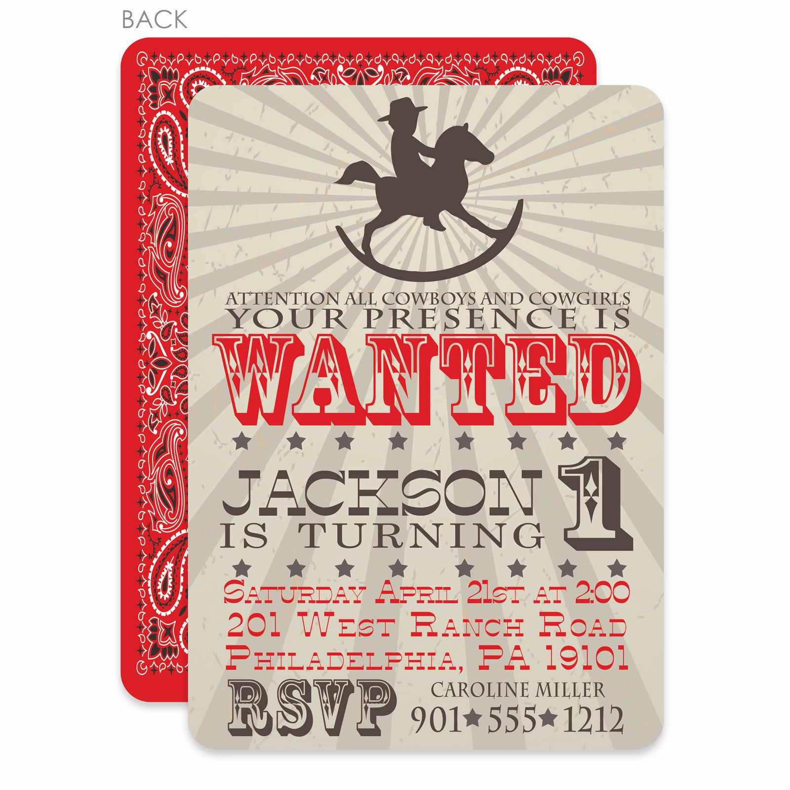 Rocking Horse Cowboy Birthday Invitation | Pipsy.com