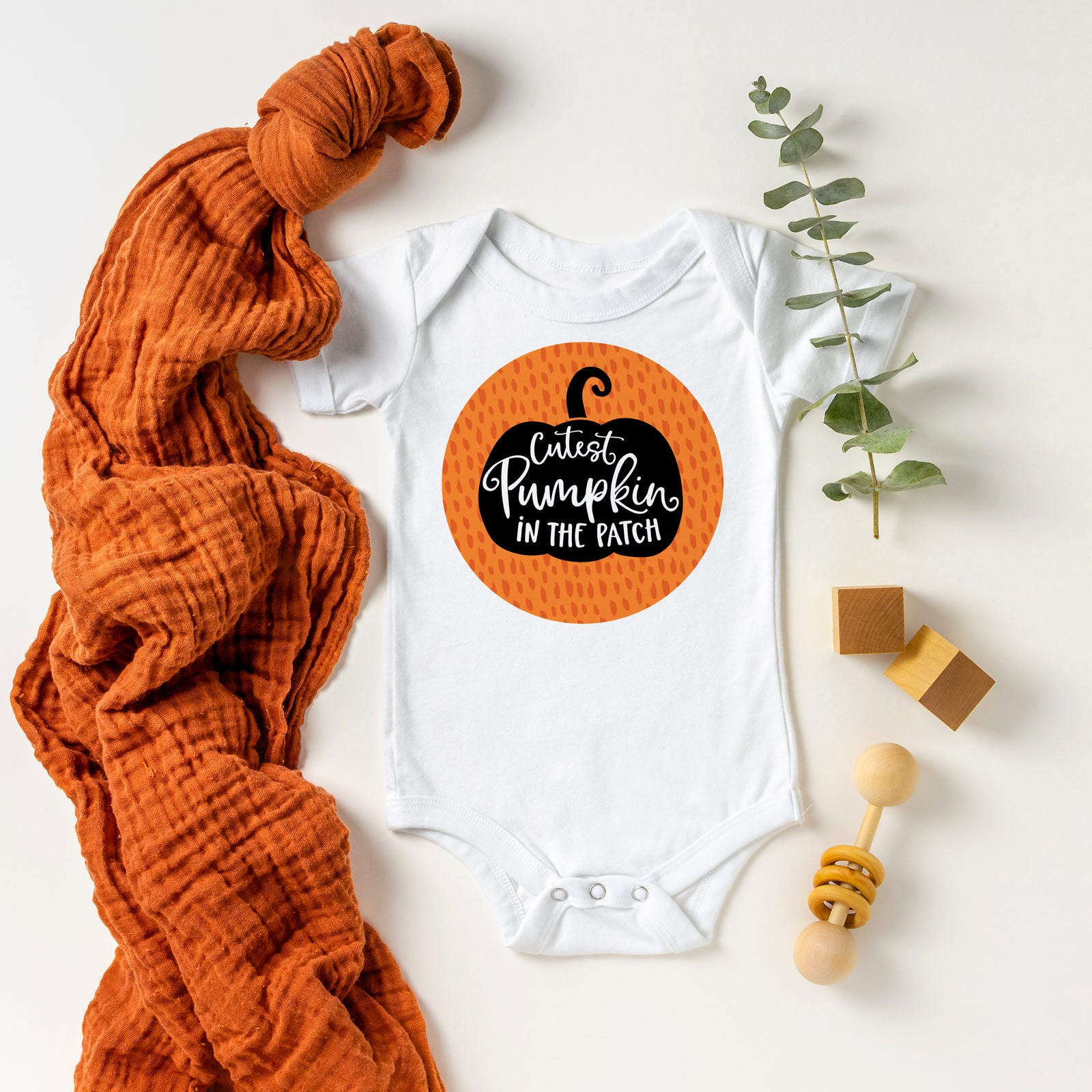 Cutest Pumpkin in the patch Gerber Onesie for fall, autumn, halloween, long sleeved