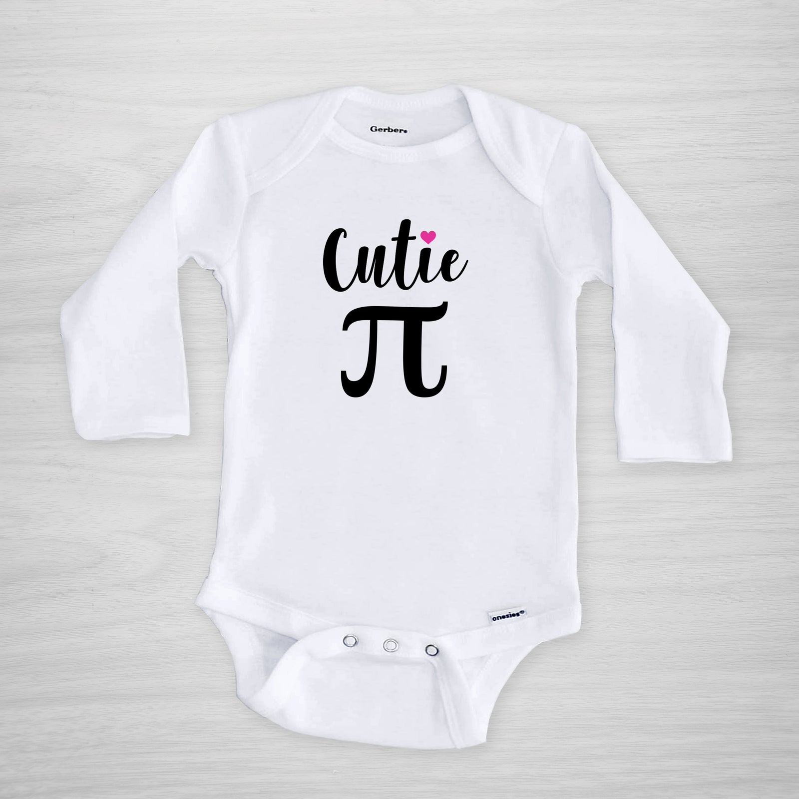 Cutie Pi, Mathmatical Constant, Math geek, teacher Gerber Onesie, short sleeve PIPSY.COM