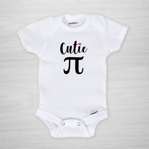 Cutie Pi, Mathmatical Constant, Math geek, teacher Gerber Onesie, short sleeve PIPSY.COM