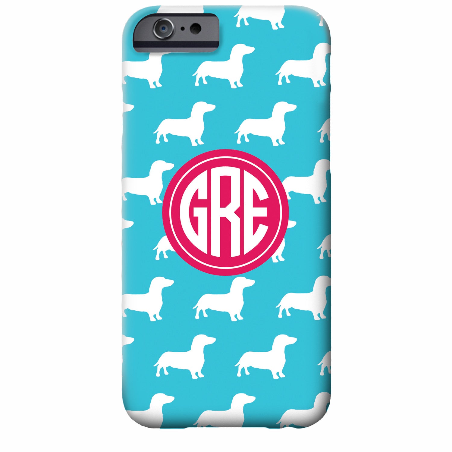 Monogrammed Dachshund iPhone Case | Swanky Presso