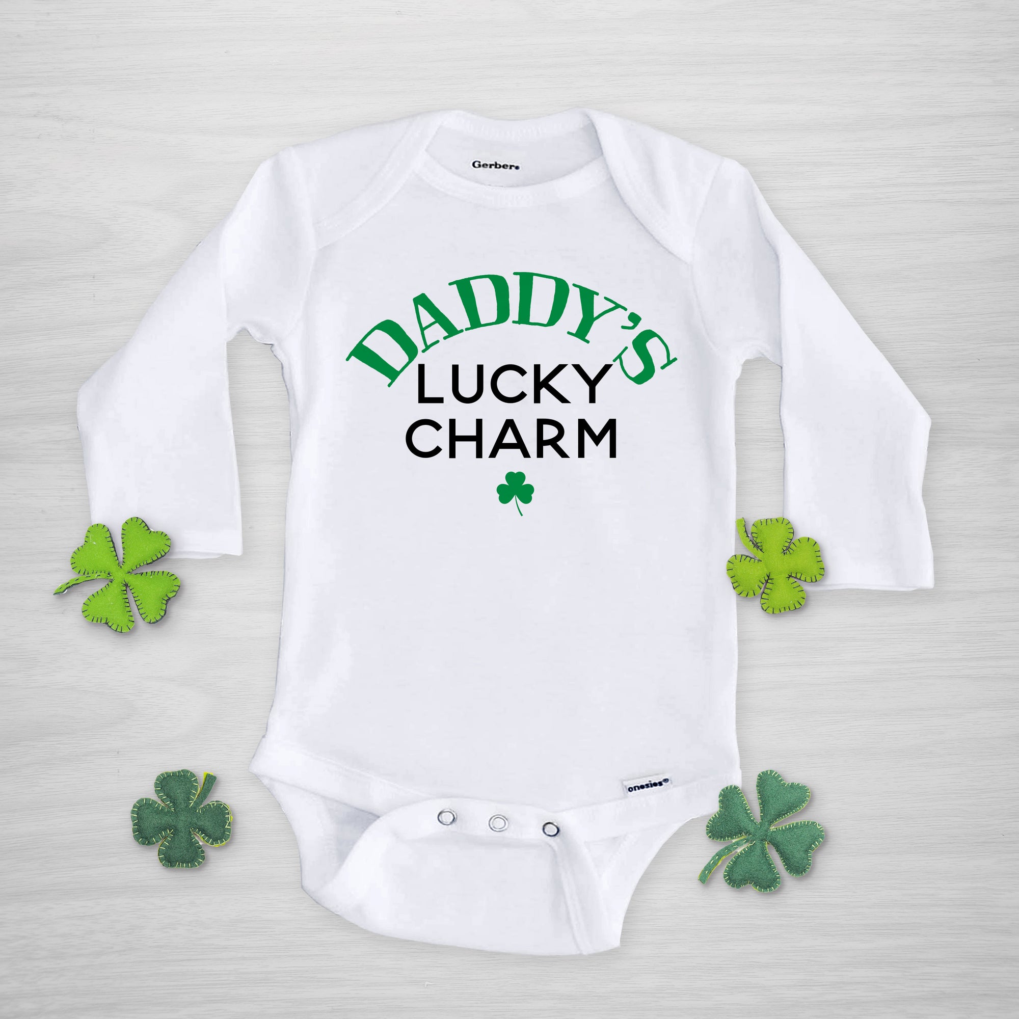daddy's lucky charm onesie, long sleeved