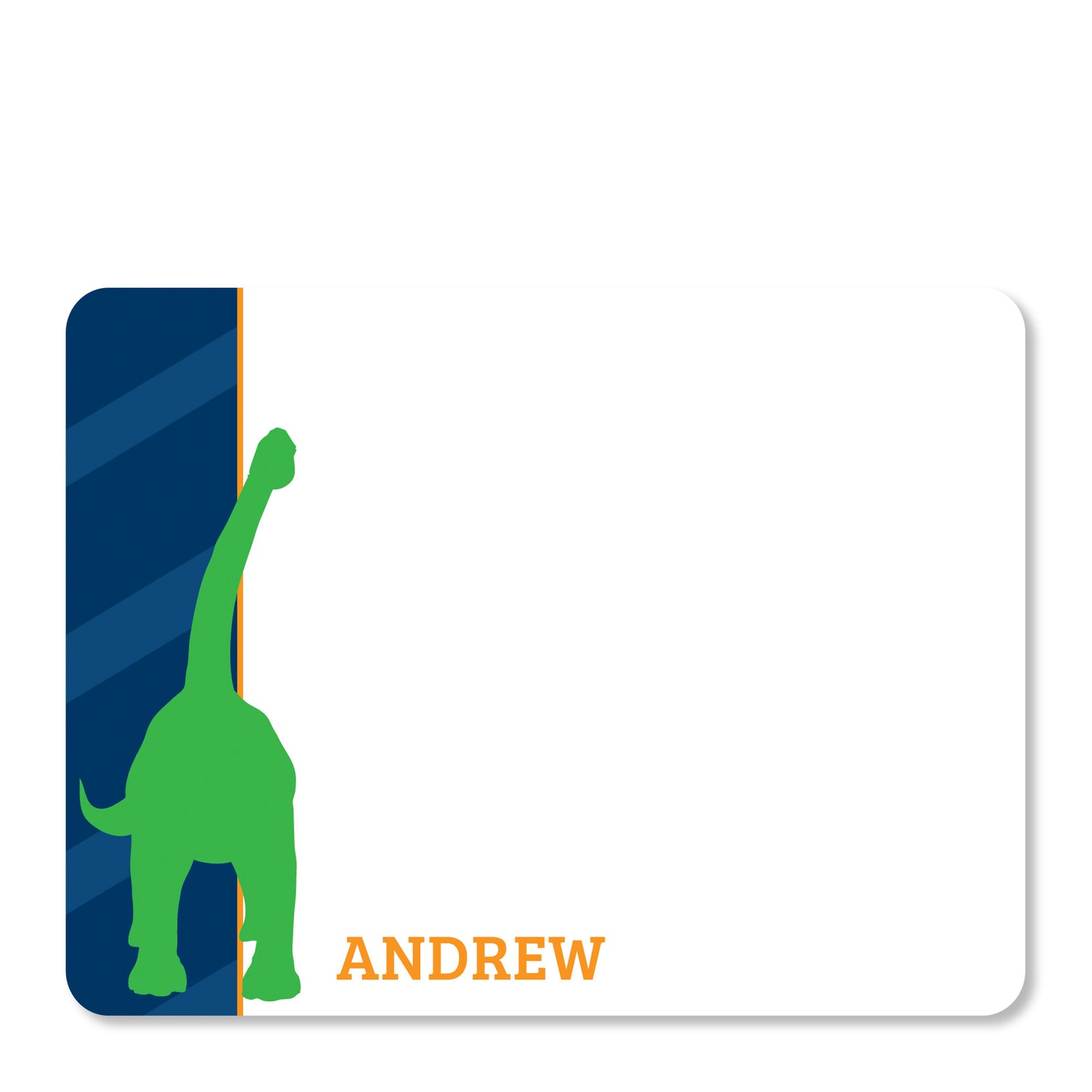 Dinosaur Party Flat Notecard | Swanky Press | Blue & Green