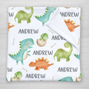 Dinosaur Personalized Name Blanket from Pipsy.com