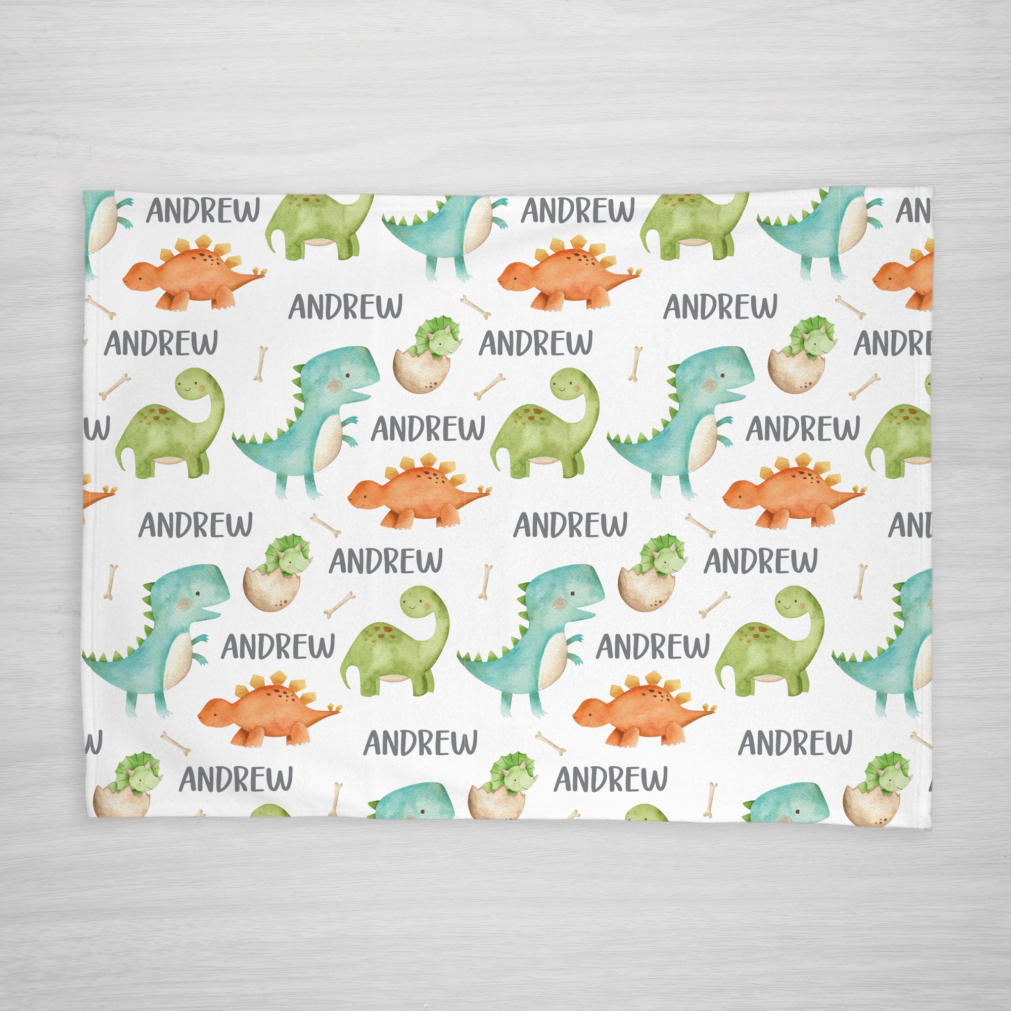 Dinosaur Personalized Name Blanket from Pipsy.com