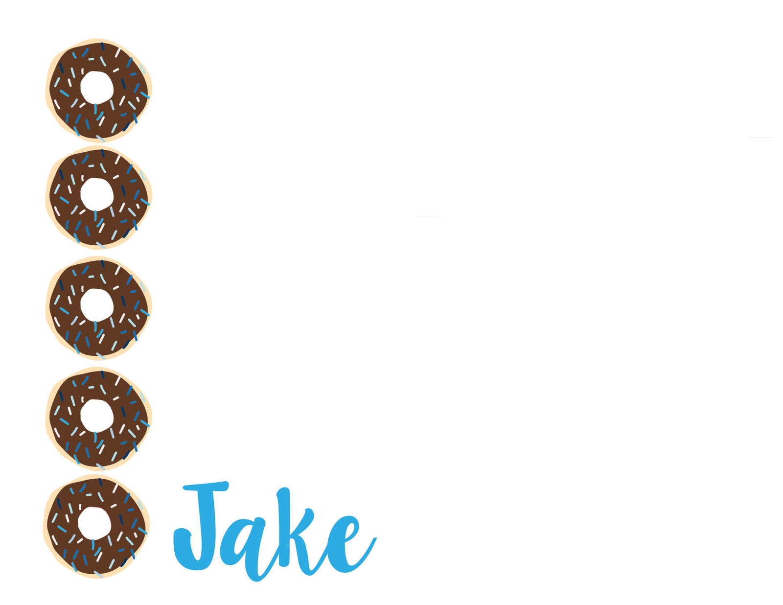 Donut Flat Notecards (Blue)