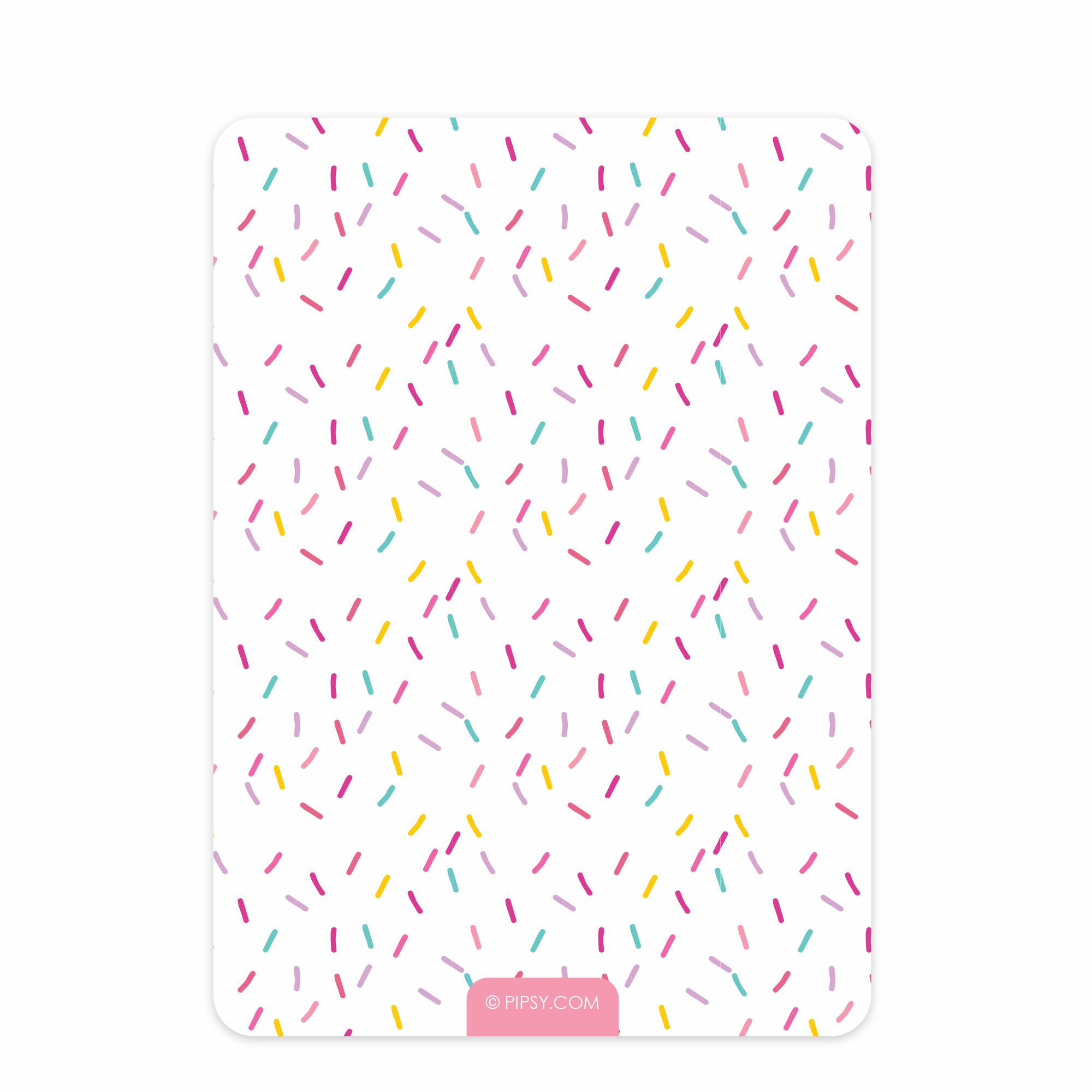 Donut Birthday Invitation, Printed on Cardstock, Pink Sprinkles, PIPSY.COM, back