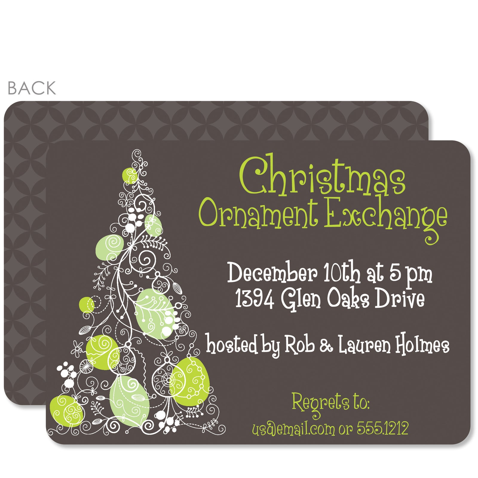 Doodle Christmas Tree Invitation