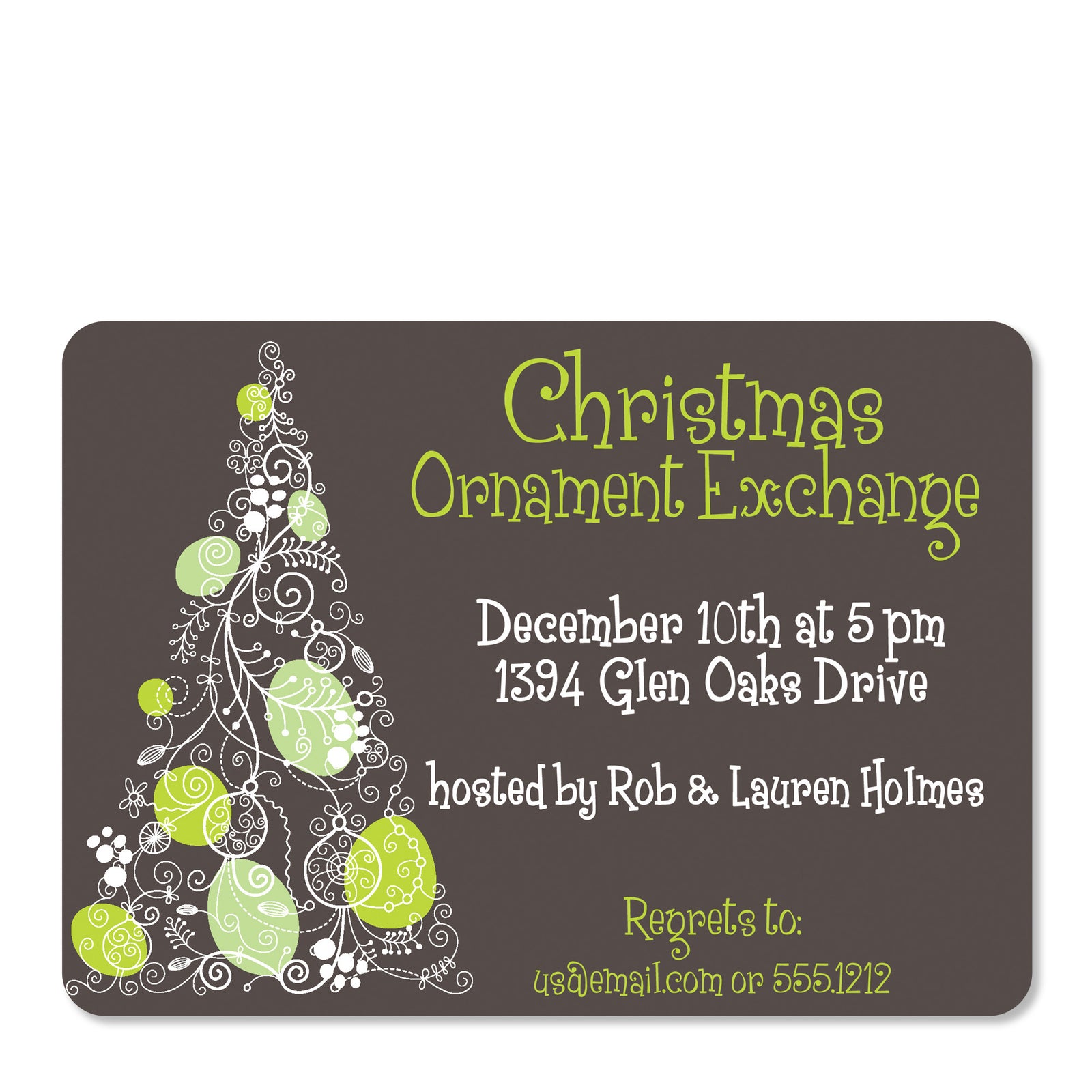 Doodle Christmas Tree Invitation