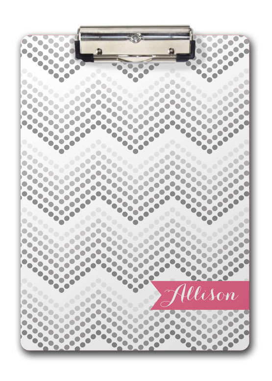 Dotted chevron with hot pink name banner clipboard
