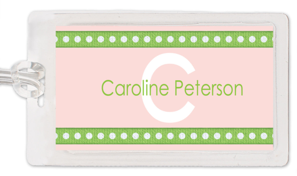 Dotted Ribbon Girl Bag Tag