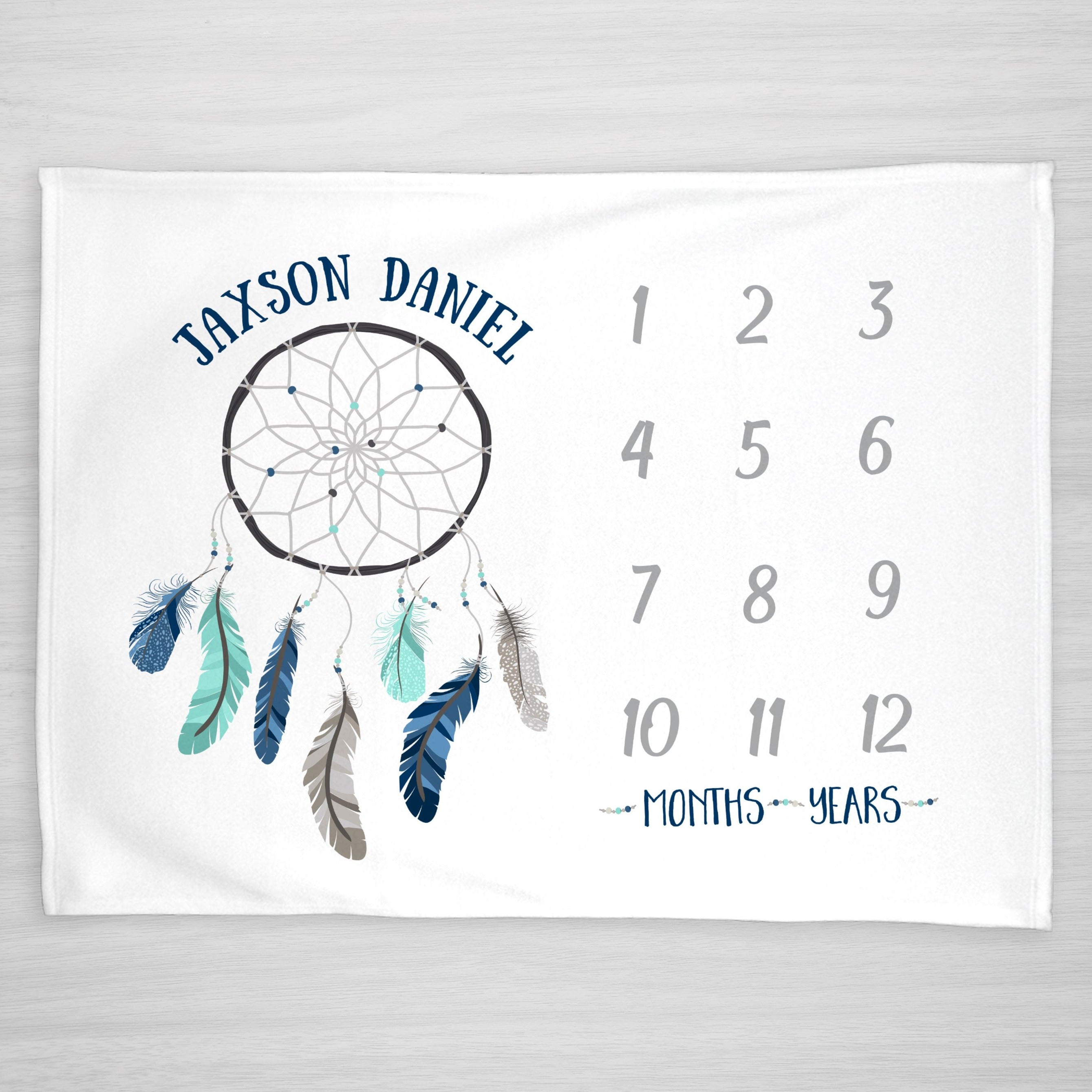 Dreamcatcher Boy Month Milestone Blanket - Pipsy