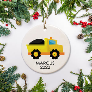 Personalized Christmas Ornament | Dump Truck Construction Christmas Ornament | Pipsy.com