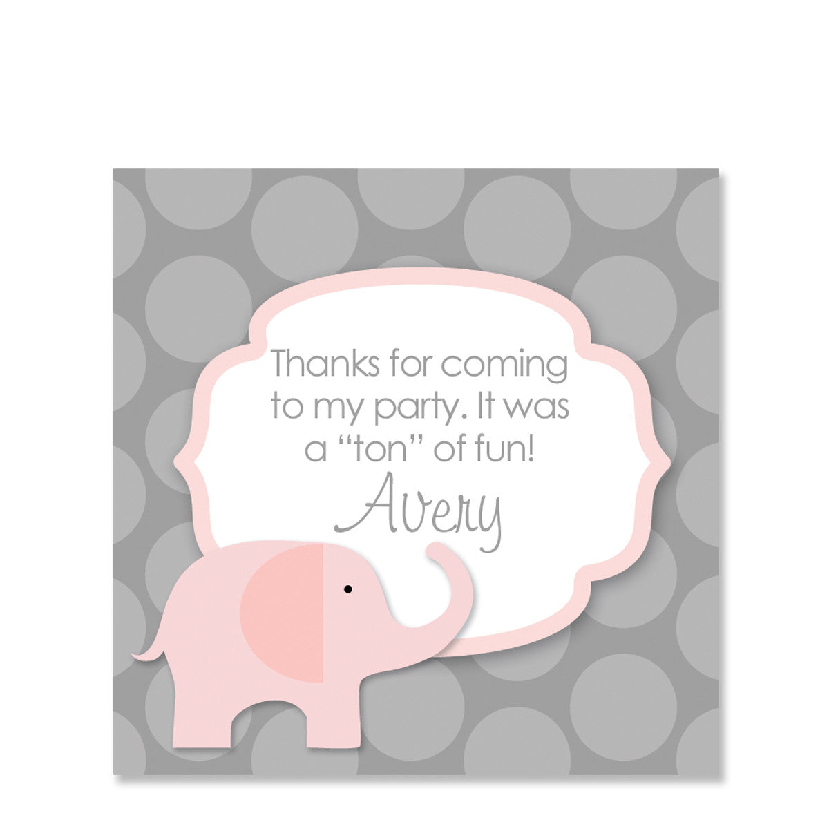 Pink Elephant Party Sticker | Swanky Press | Square