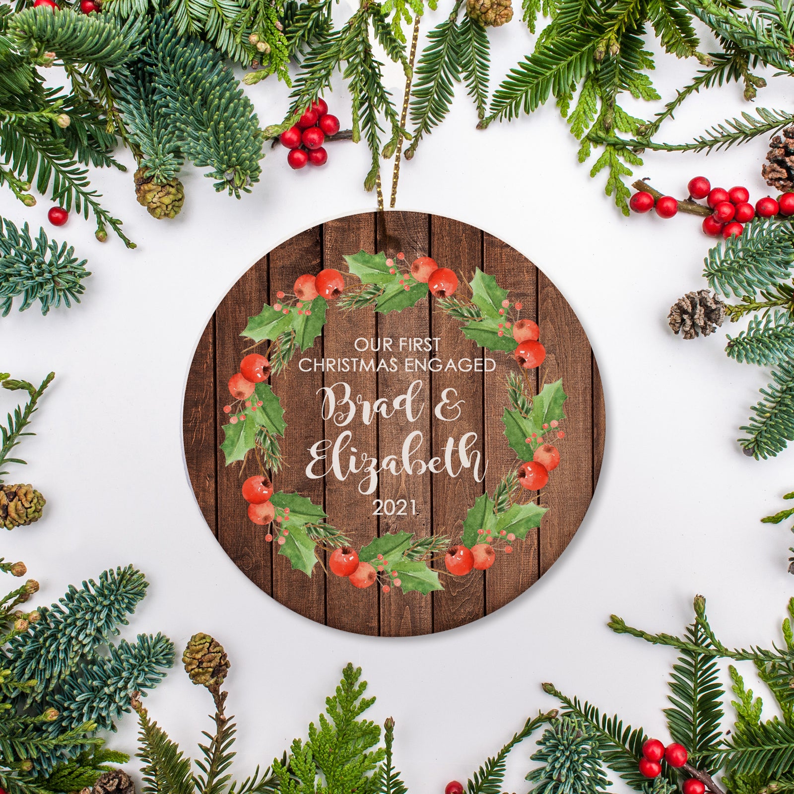 Personalized Engaged Christmas Ornament | Keepsake New Couple | Engagement| Pipsy.com 