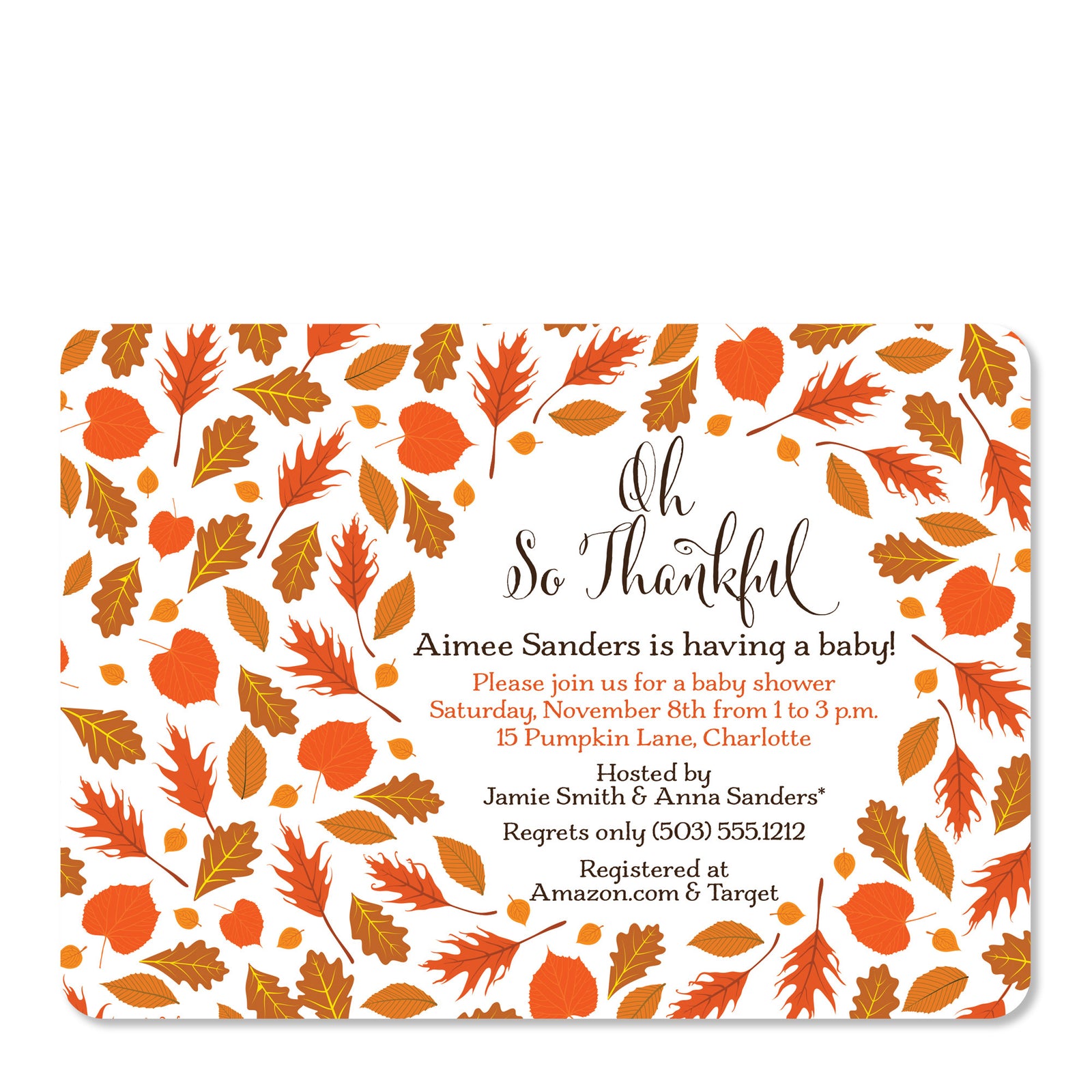 Falling Leaves Baby Shower Invitation