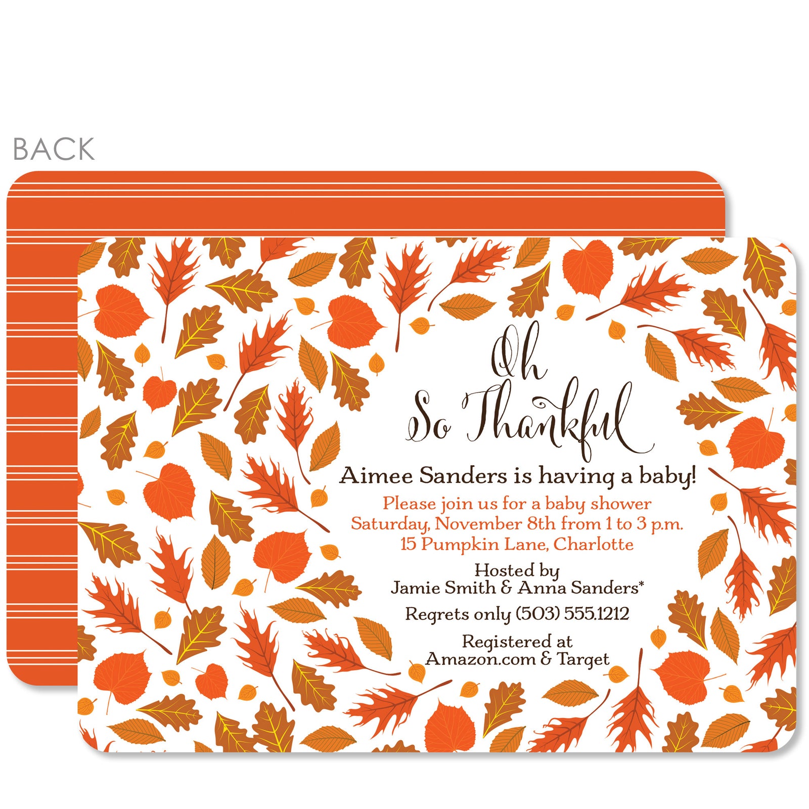 Falling Leaves Baby Shower Invitation