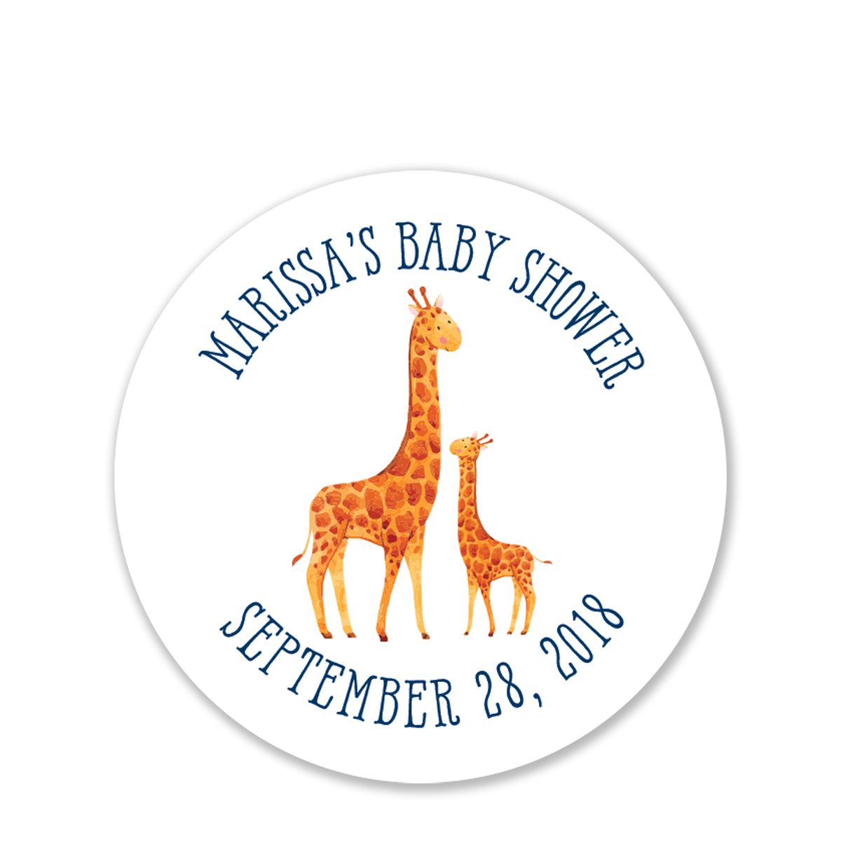 Giraffe Baby Shower Favor Stickers
