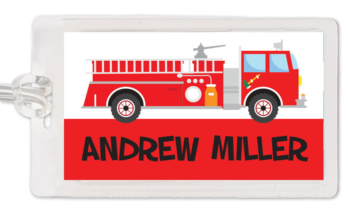 Fire Truck Bag Tag