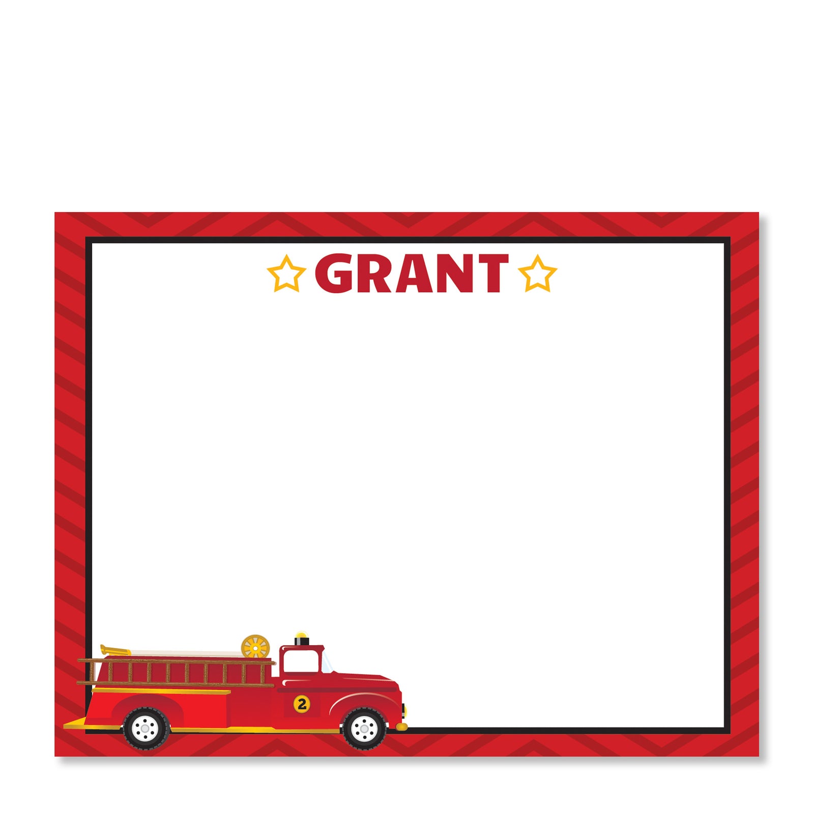 Fire Truck Party Flat Notecard | Swanky Press | Red