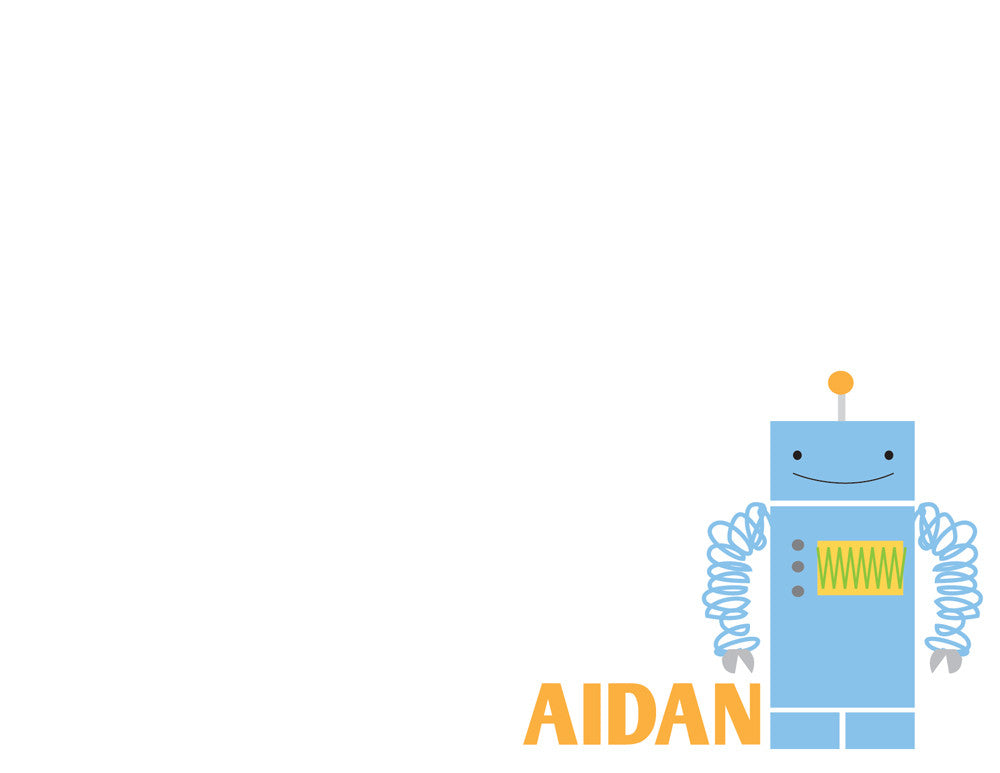 Robot flat notecards by Swanky Press