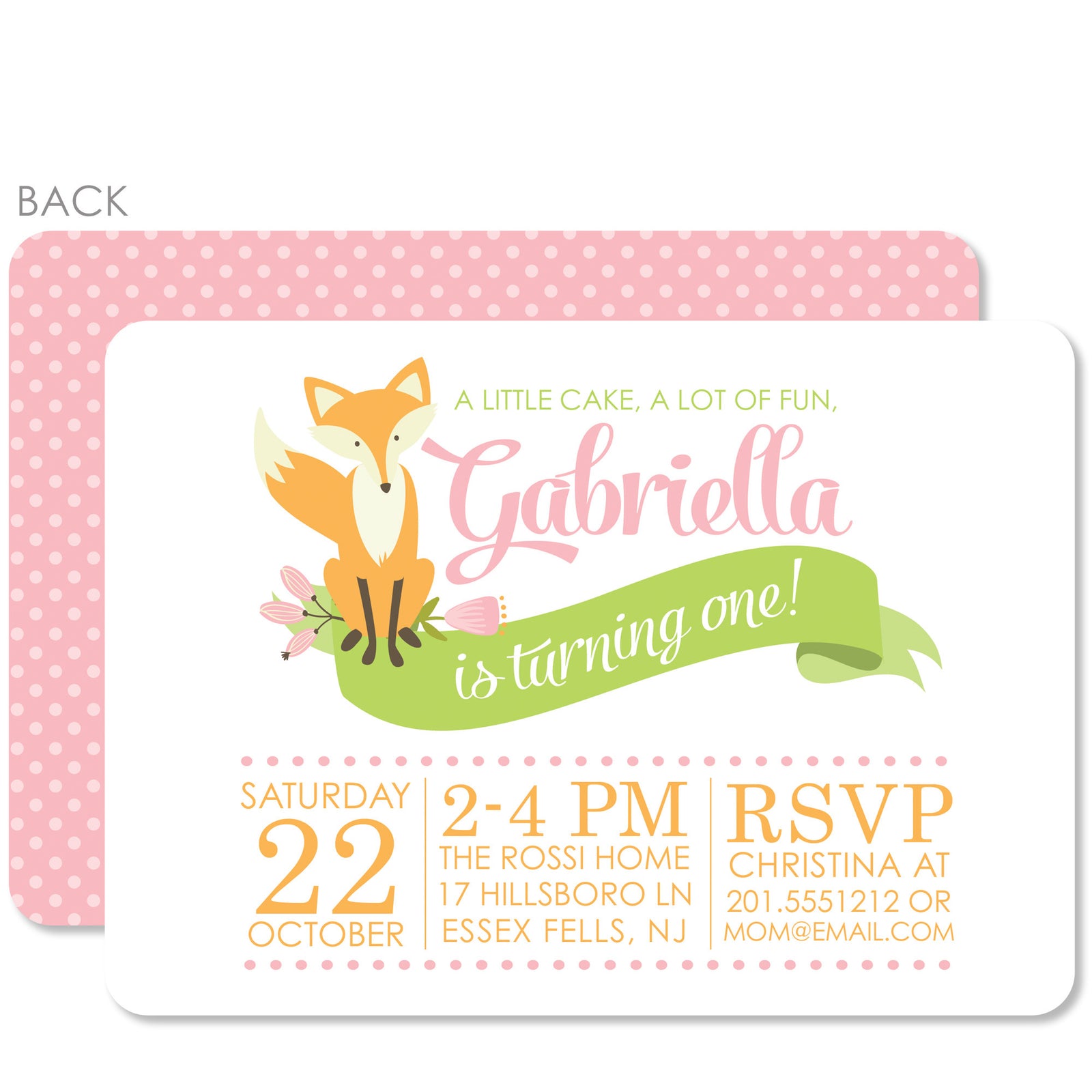 Fox Invitation | Pipsy.com | Pink