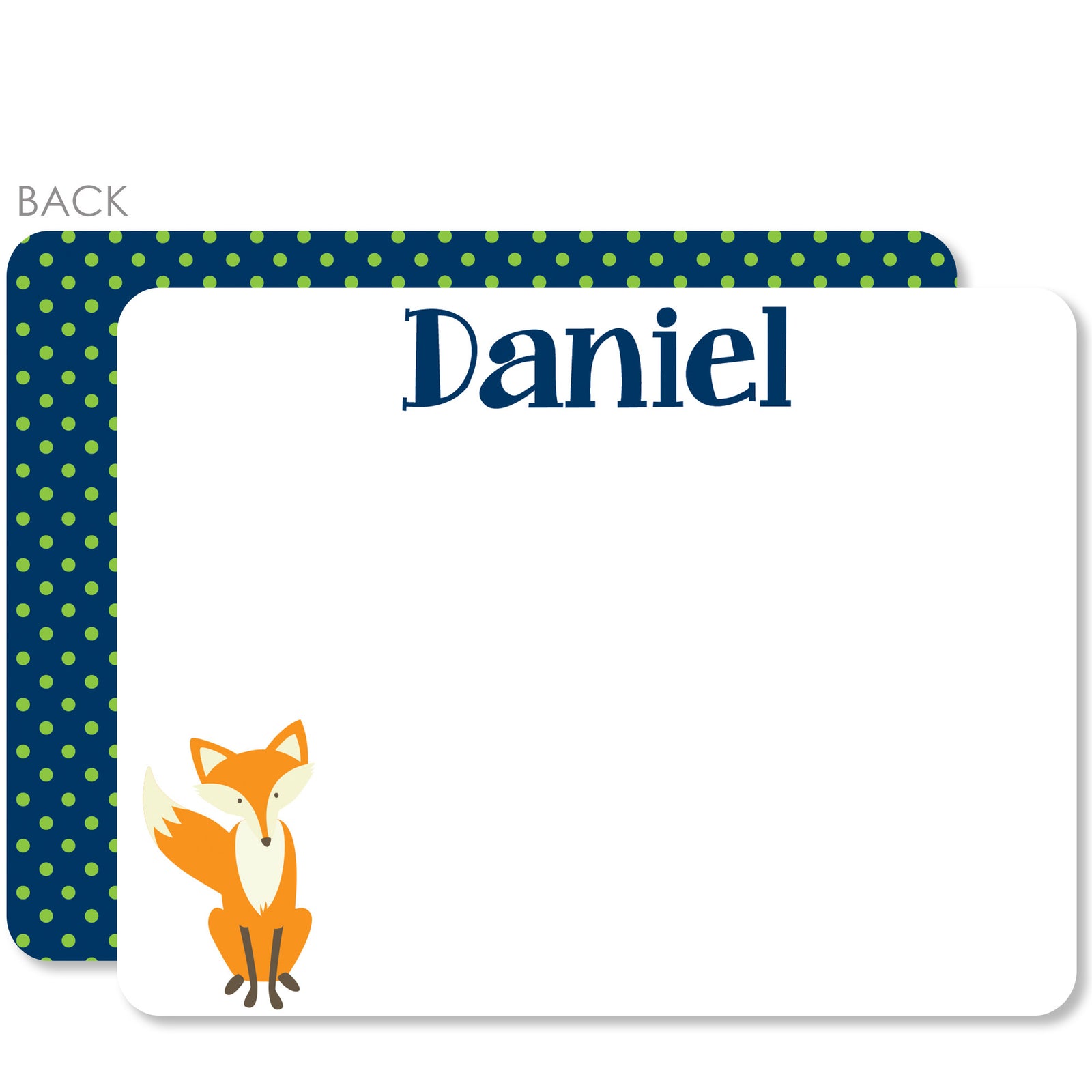 Fox Flat Notecard | Swanky Press | Blue