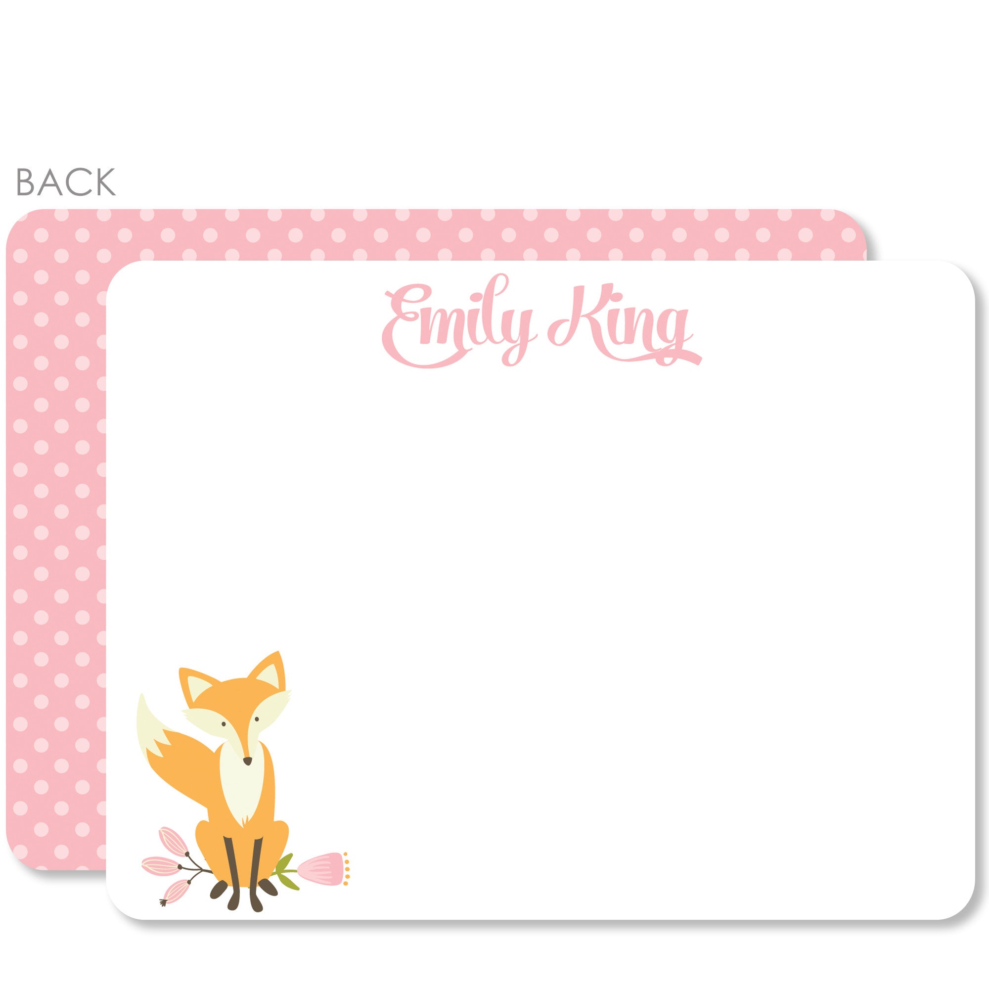Fox Flat Notecard | Swanky Press | Pink