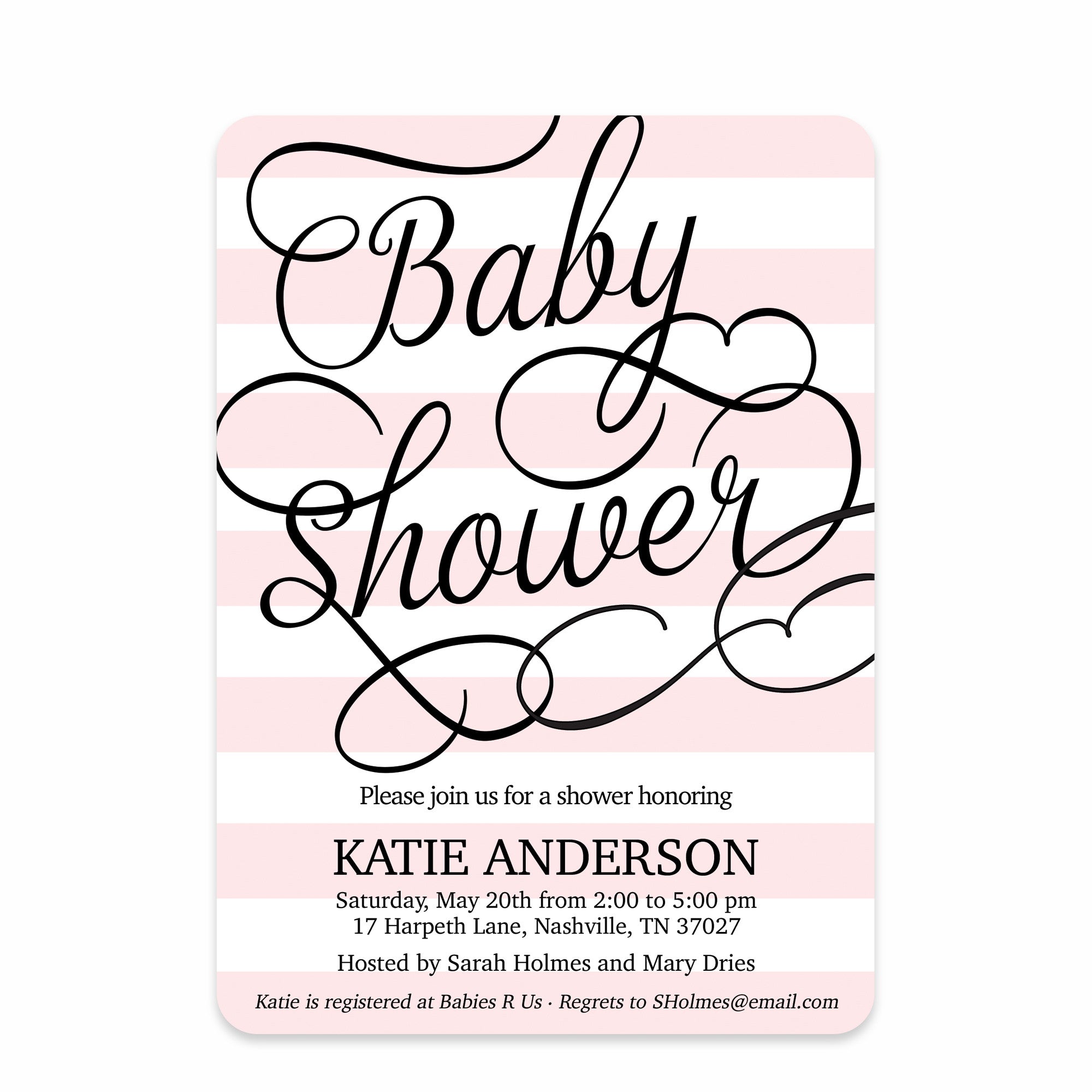 Fresh Stripes Baby Shower Invitation