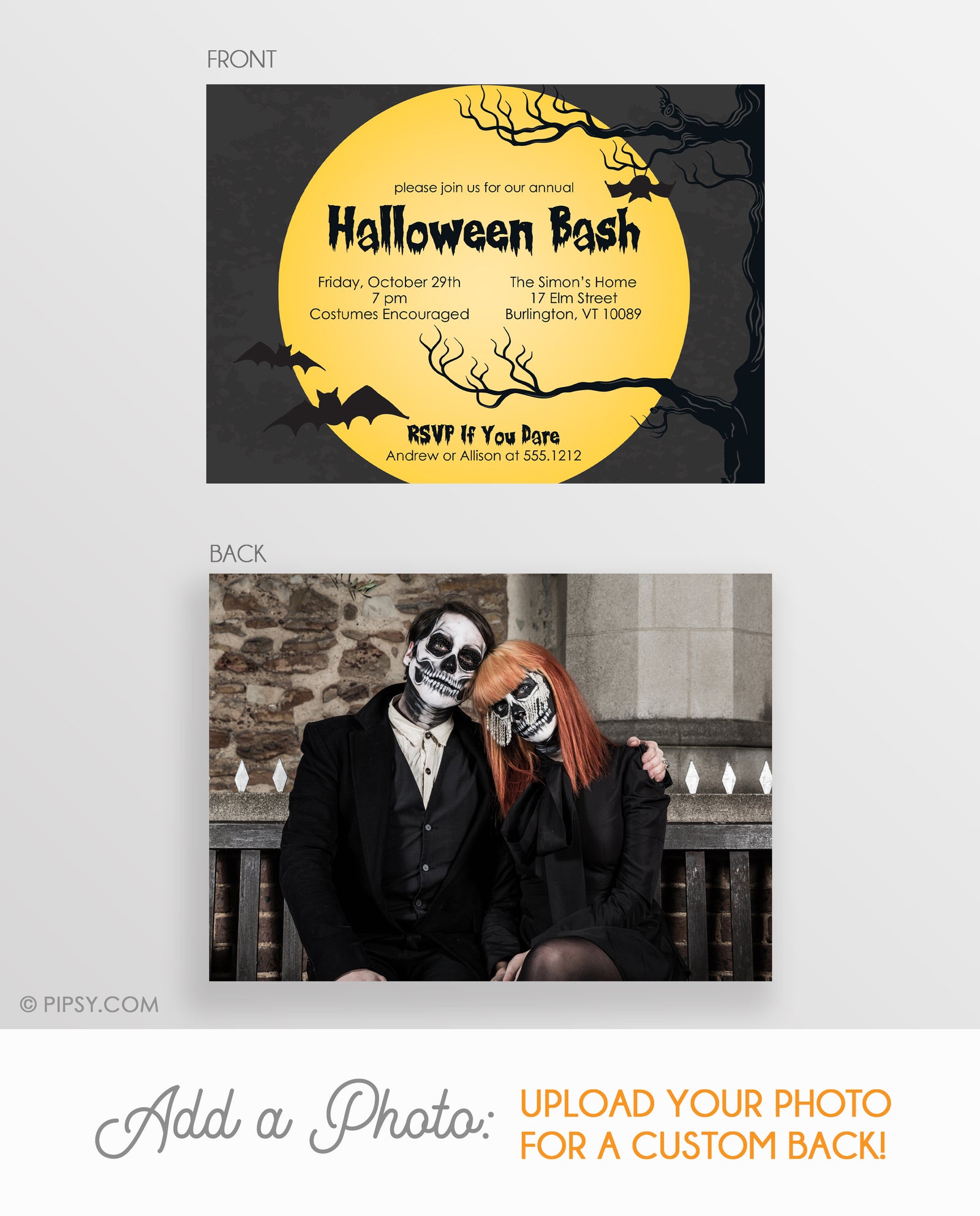 Full Moon Halloween Party Invitation | DIY Templett | Pipsy.com