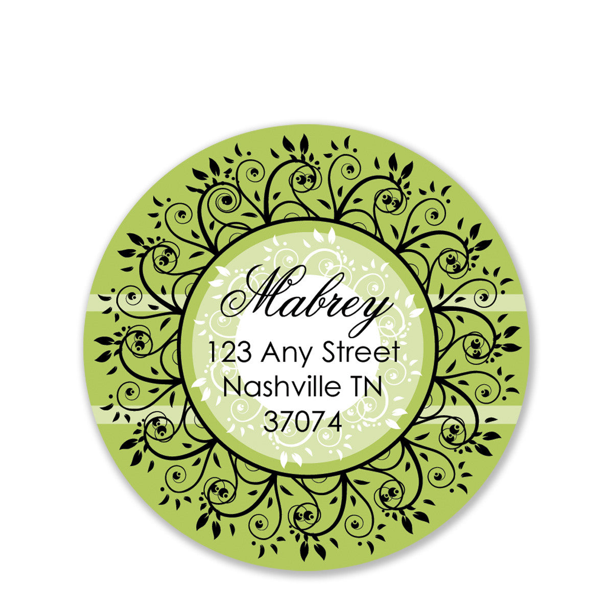 Garden Vine Return Address Sticker | Swanky Press | Round