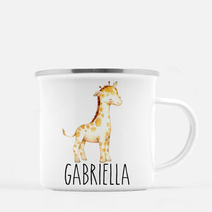 giraffe camp mug, personalized with child's name, Pipsy.com