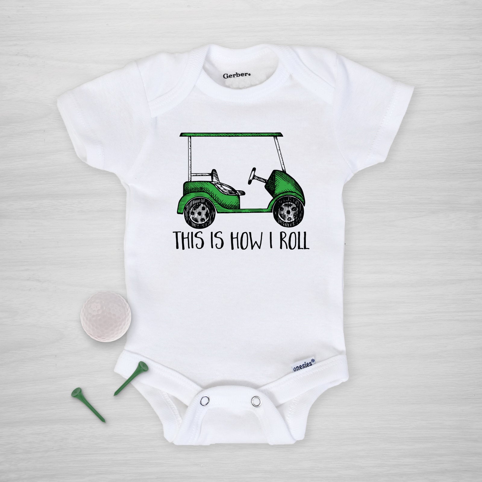Golf This is How i Roll Onesie, short sleeved, pipsy.com