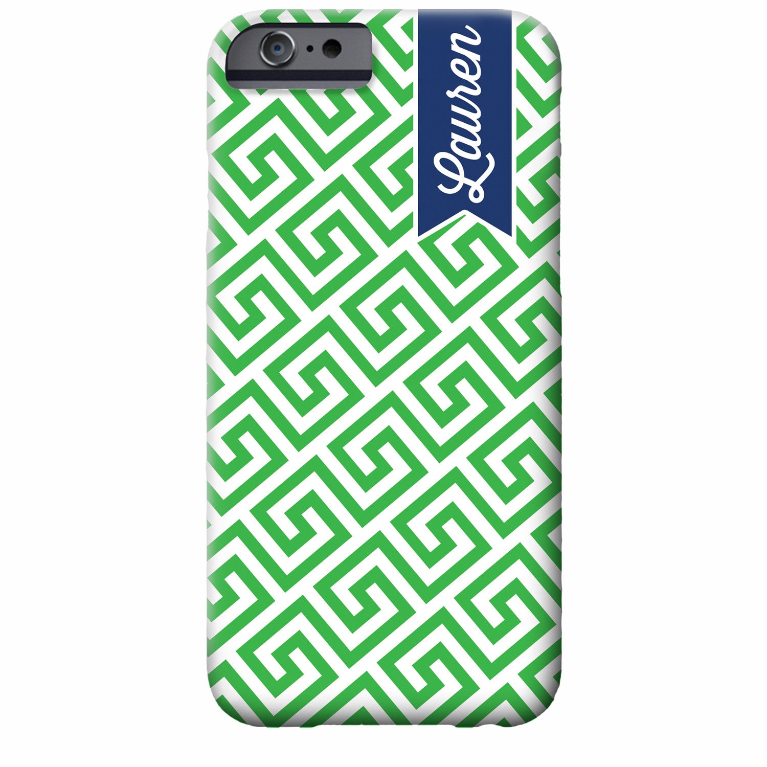 Greek Key Banner Personalized iPhone Case | Swanky Press