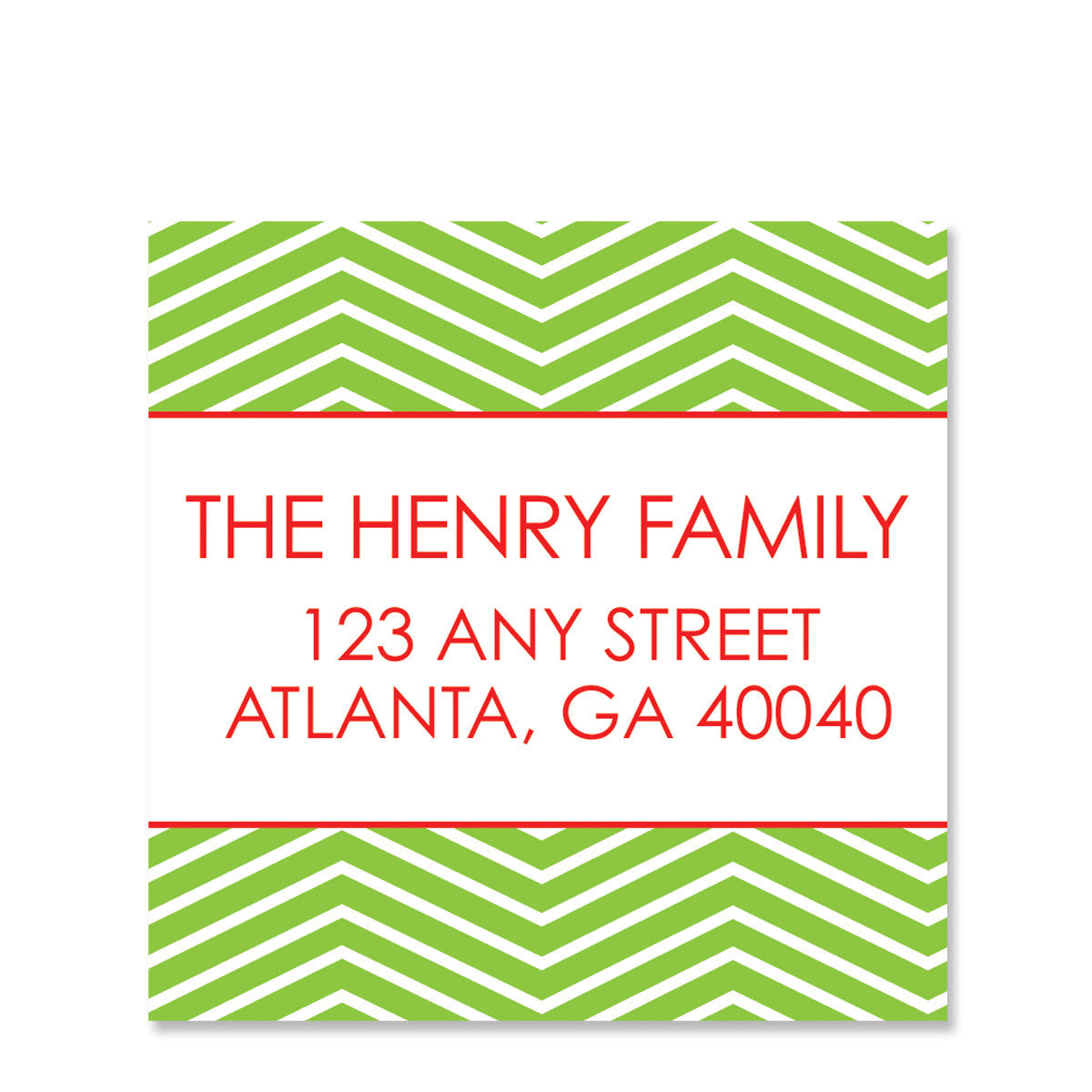 Green Chevron Return Address Sticker | Swanky Press | Square