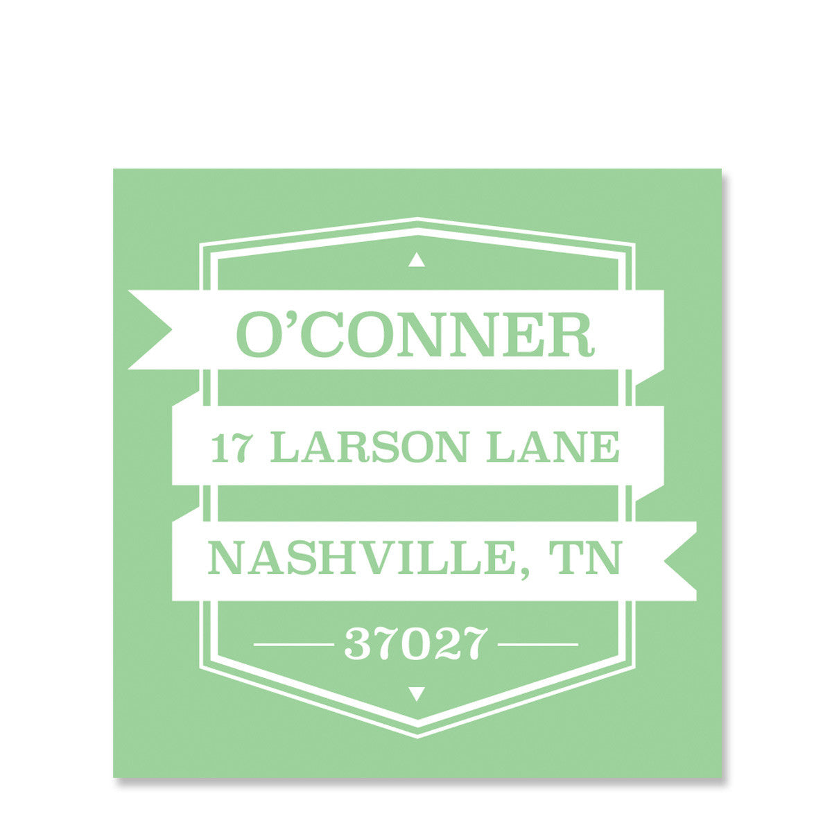 Cutout Return Address Sticker | Swanky Press | Green