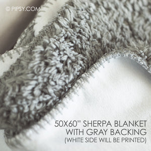 Extra Large Gray Sherpa Name Blanket | Pipsy.com