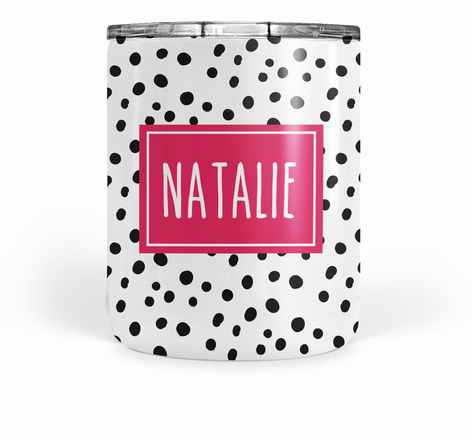Happy Dots double-walled stainless steel tumbler, short, pipsy.com