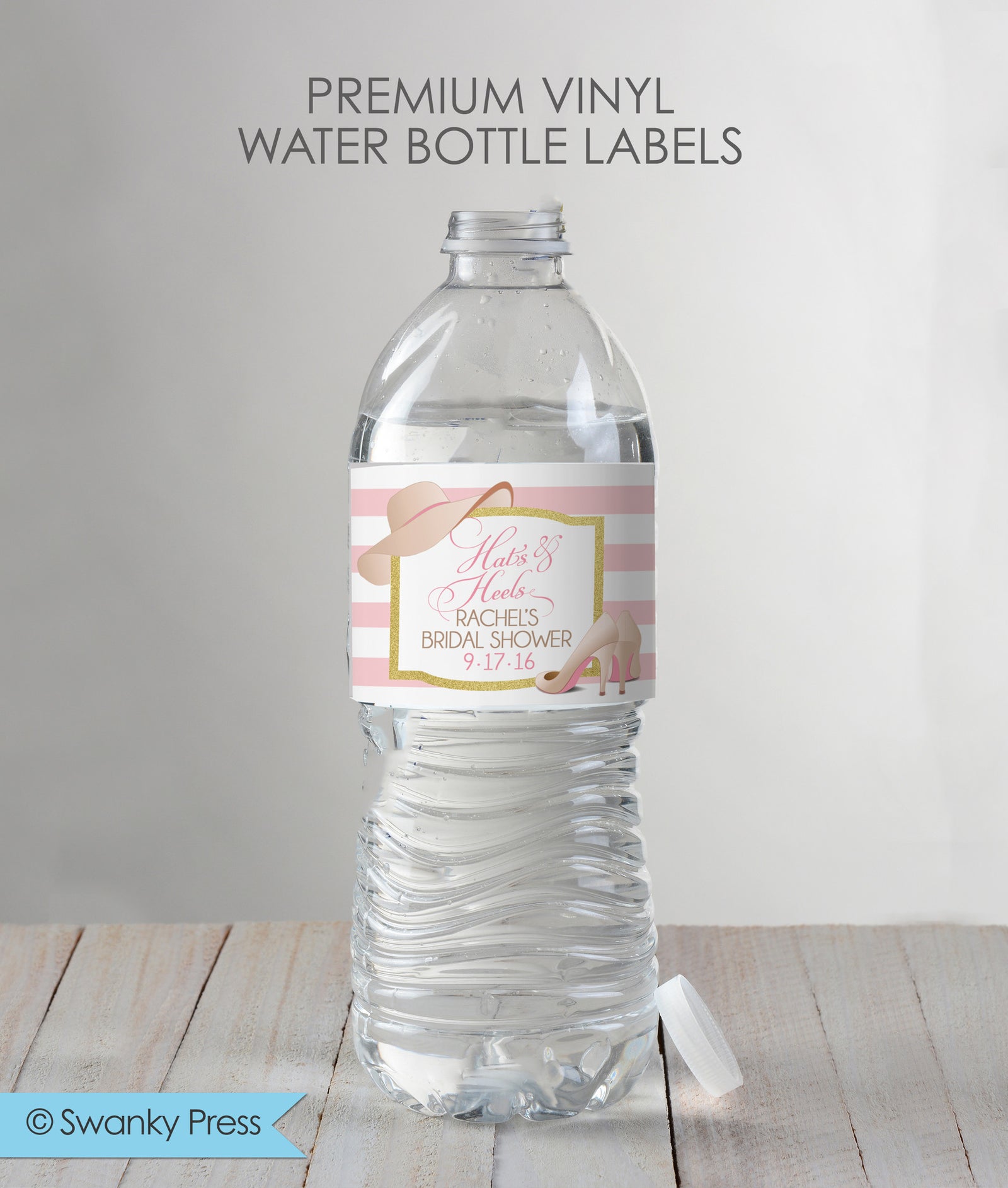 Hats & Heels Water Bottle Label