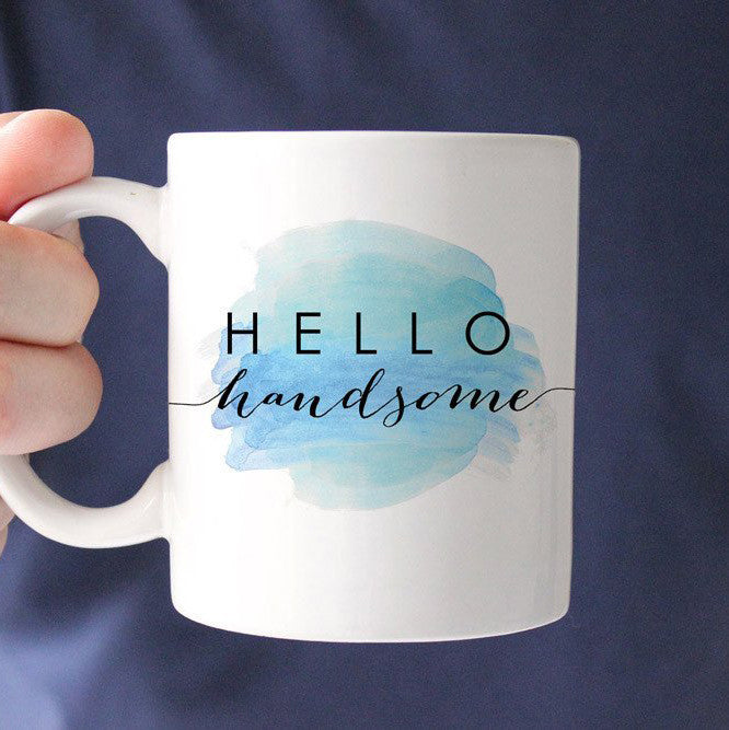 Hello Handsome Valentine's Day Mug for Him, PIPSY.COM