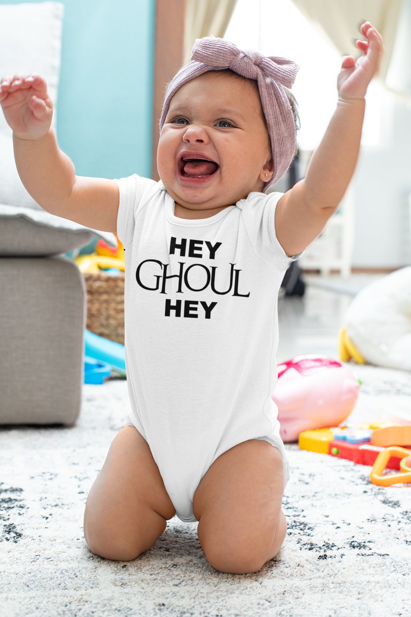Hey Ghoul Hey Baby Gerber Onesie, short sleeved