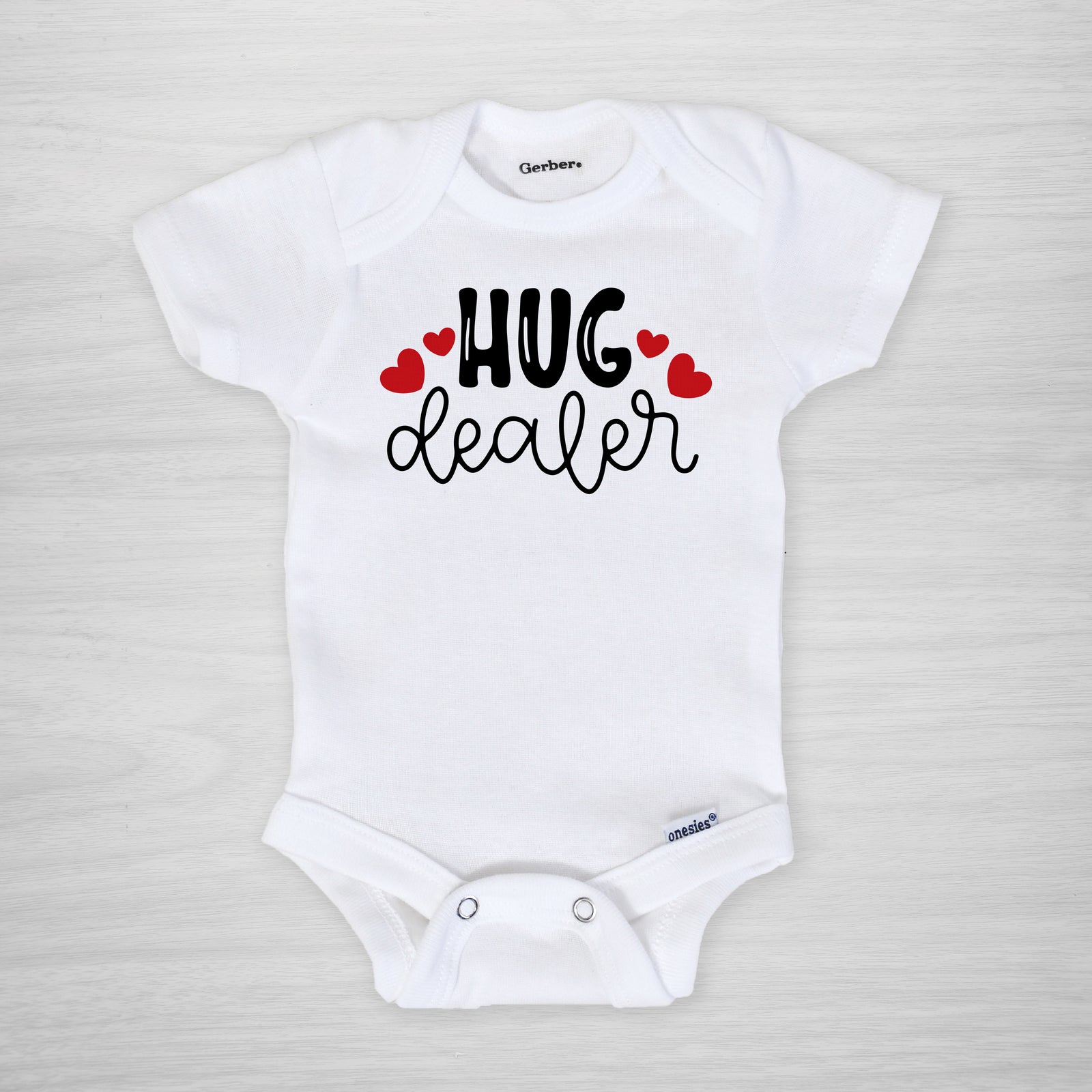 Hug Dealer Valentine's Day Gerber Onesie®, long sleeved