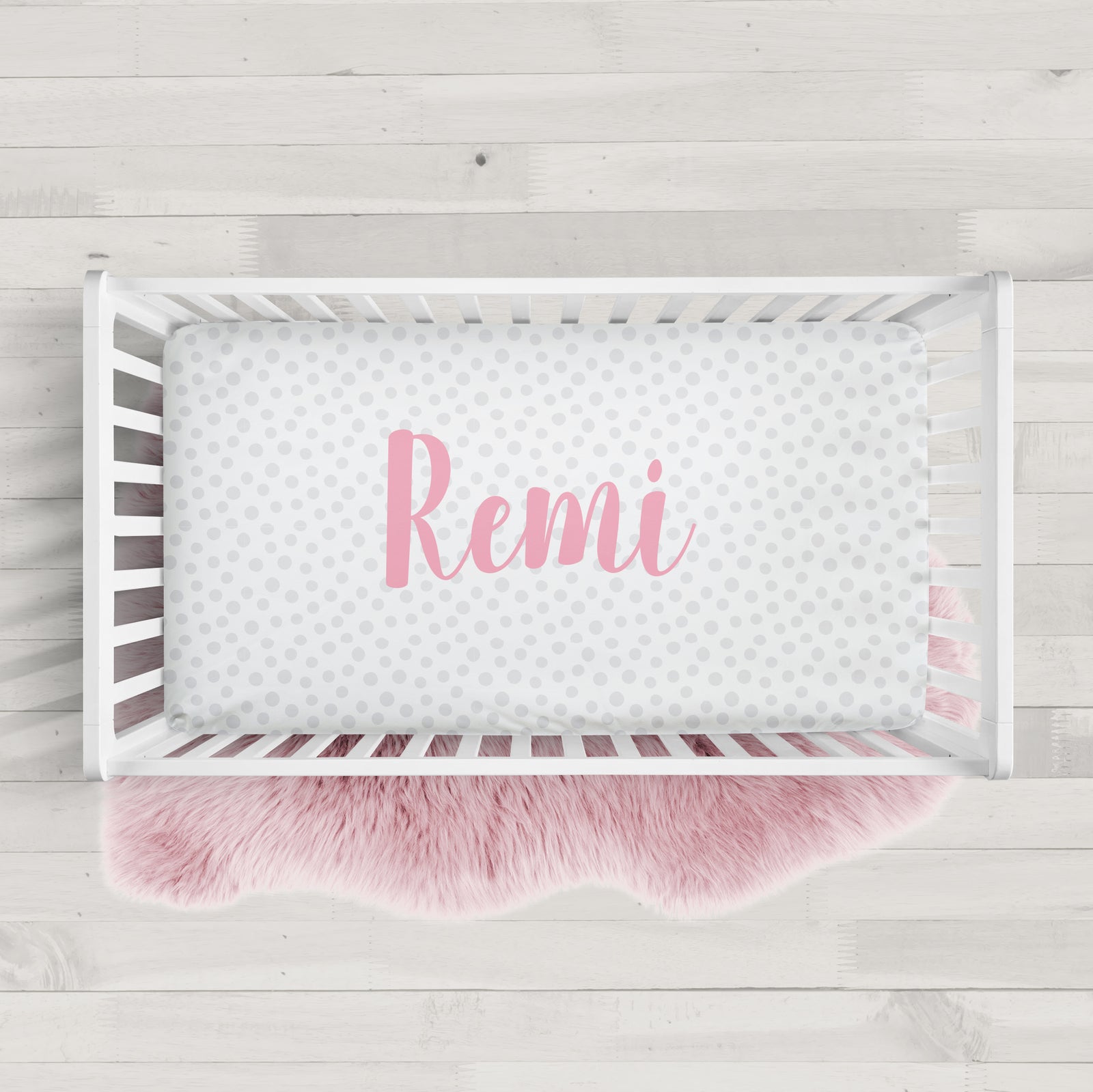 Polka Dot Personalized Crib Sheet | PIPSY.COM