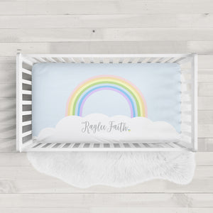 Rainbow Baby Personalized Crib Sheet | Pipsy.com