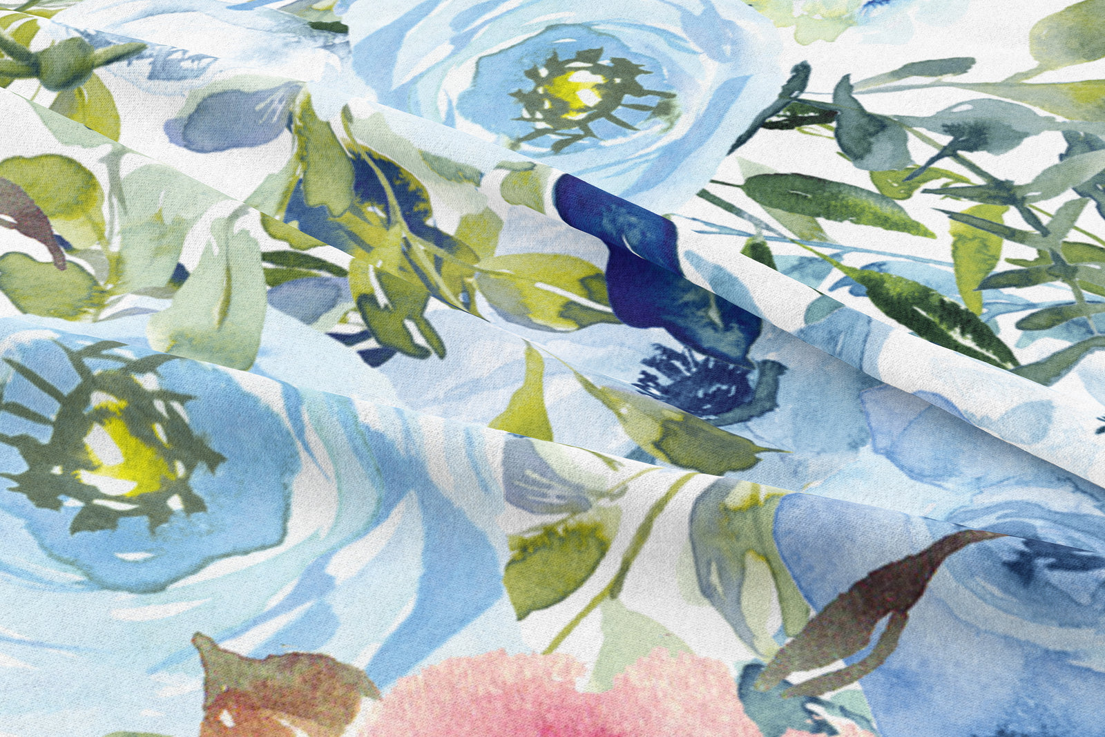 Blue and Pink Floral Personalized Crib Sheet | PIPSY.COM